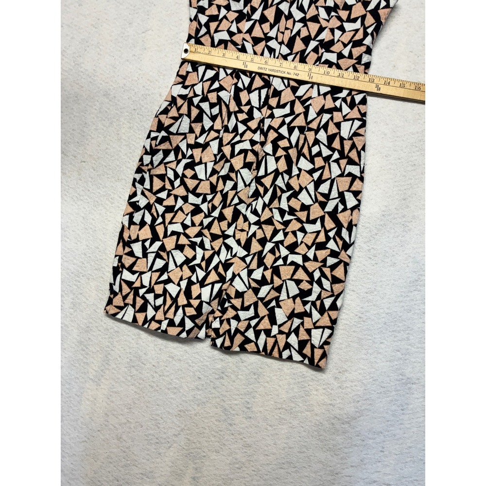 Blanc Sleeveless Preppy Sheath Dress Geometric Mod Retro Mosaic Textured Small - Picture 8 of 10